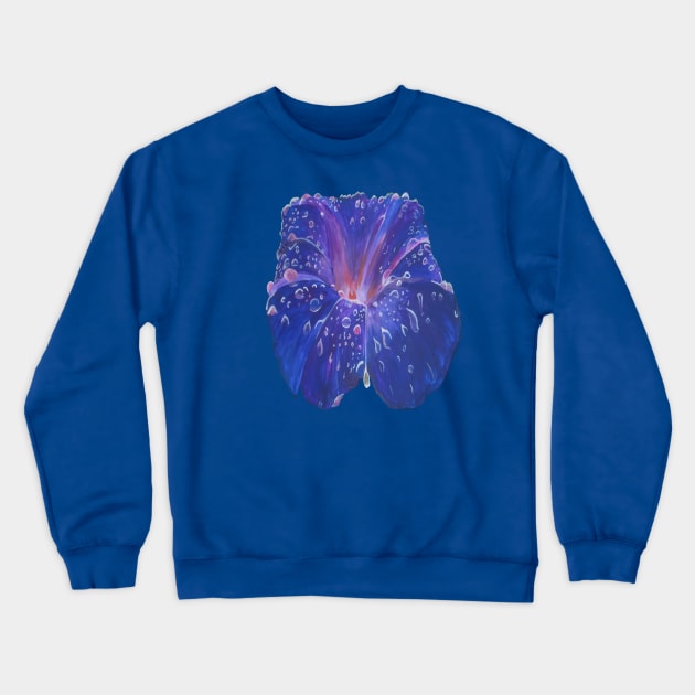 Morning Glory Petals and Dew Drops Cut Out Crewneck Sweatshirt by taiche